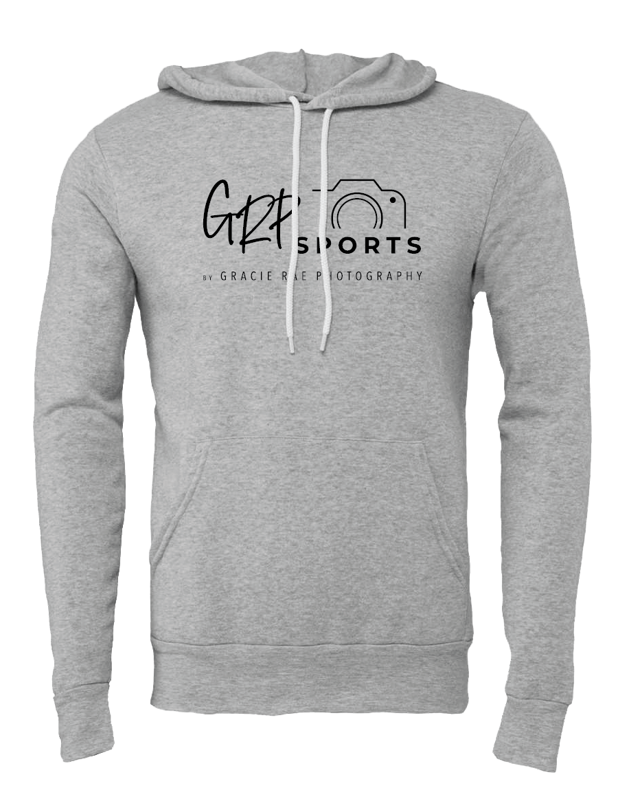 Gracie Rae Photography GRP Sports Logo Bella Canvas Fleece Hoodie in Athletic Heather