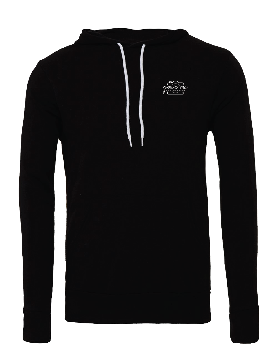 Gracie Rae Photography Camera Logo Bella Canvas Fleece Hoodie in Black