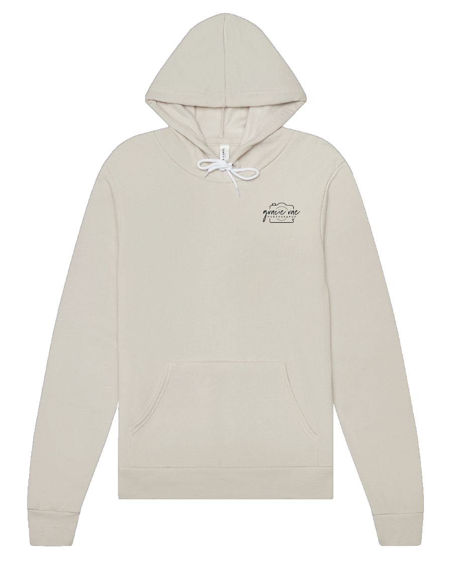 Gracie Rae Photography Camera Logo Bella Canvas Fleece Hoodie in Heather Dust