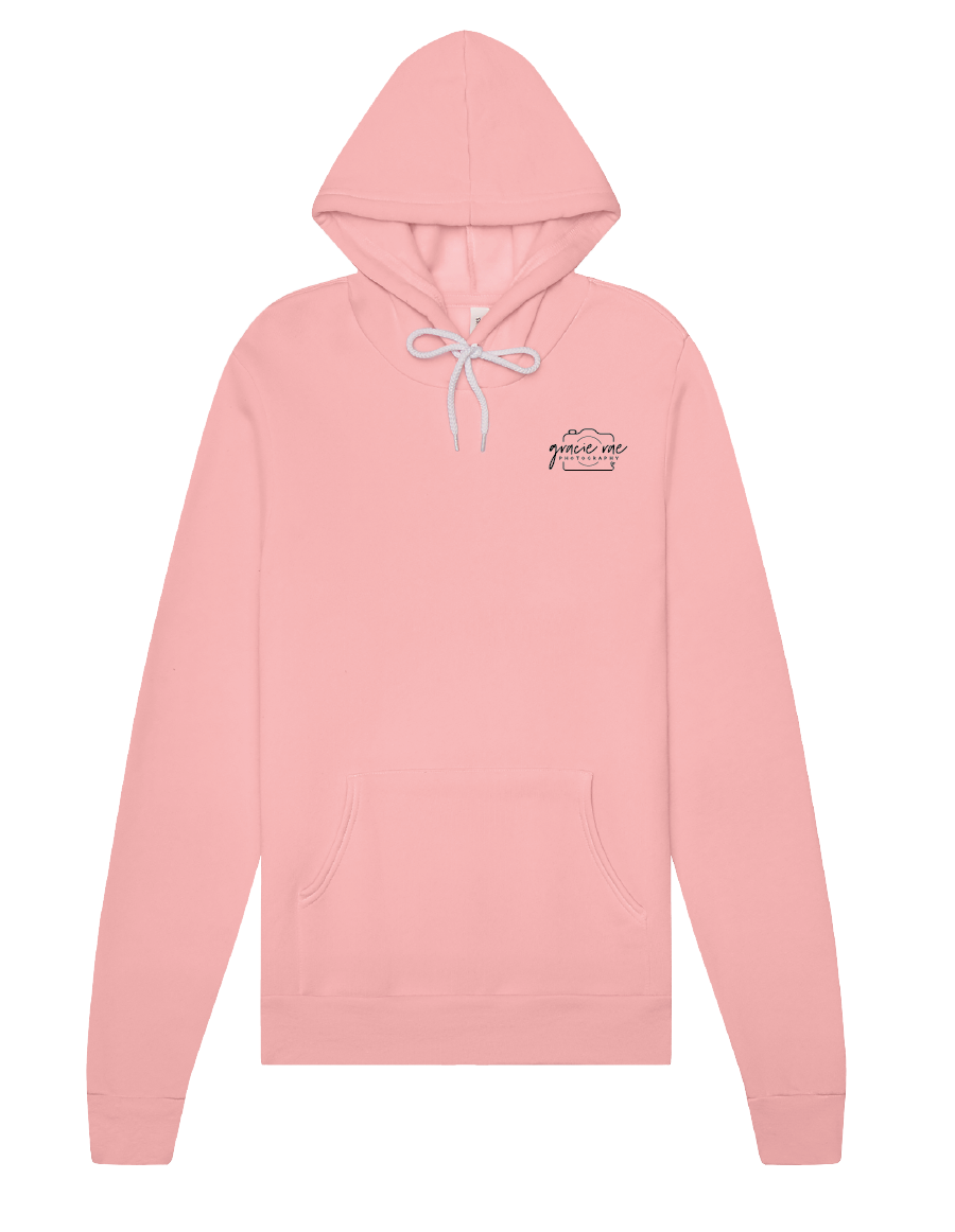 Gracie Rae Photography Camera Logo Bella Canvas Fleece Hoodie in Pink