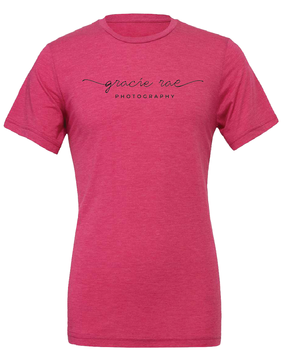 Gracie Rae Photography Logo on Bella Canvas Unisex Triblend T-Shirt in Berry