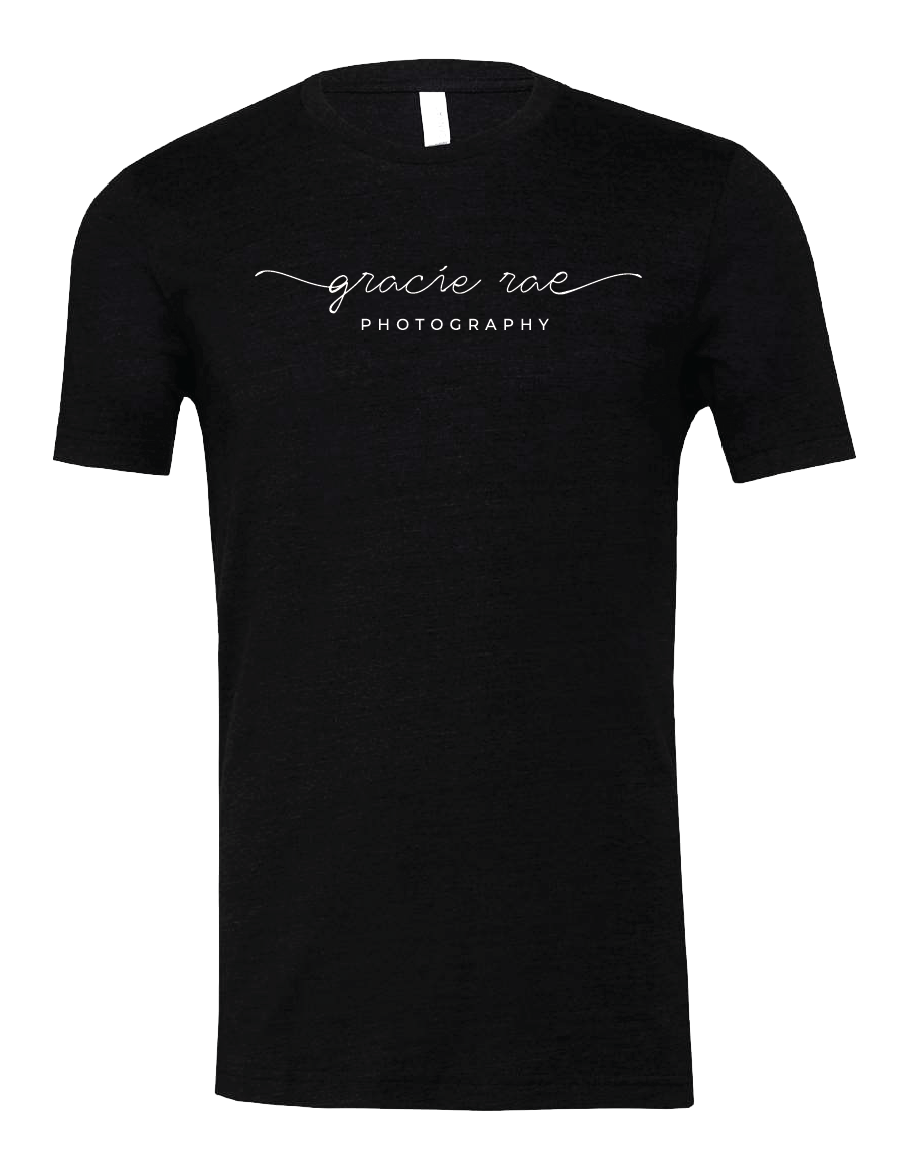 Gracie Rae Photography Logo on Bella Canvas Unisex Triblend T-Shirt in Black