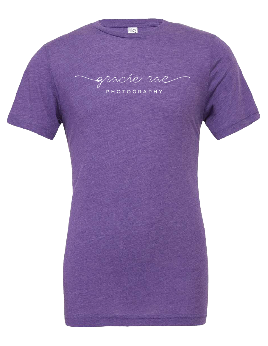Gracie Rae Photography Logo on Bella Canvas Unisex Triblend T-Shirt in Purple