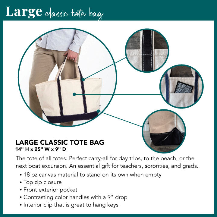 PAT Embroidered Canvas Tote Bag - Large
