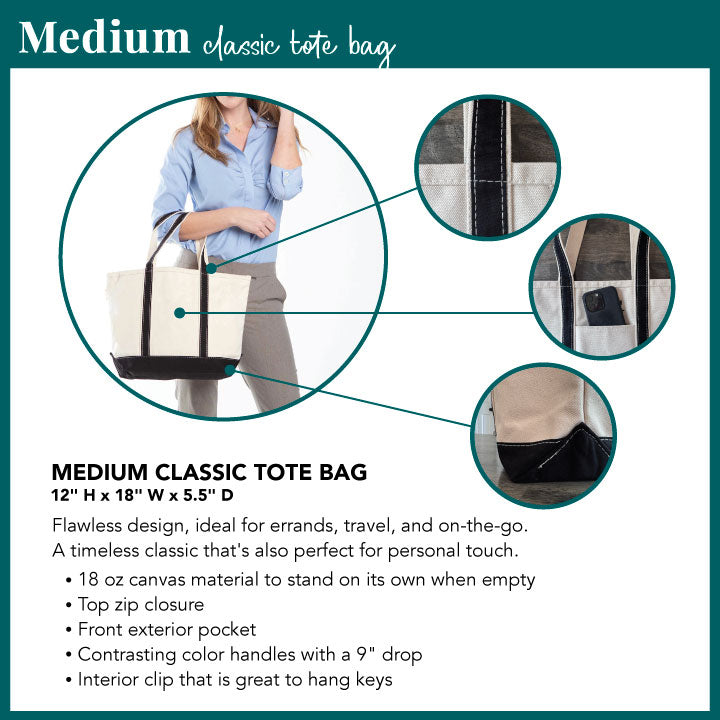 PAT Embroidered Canvas Tote Bag - Medium