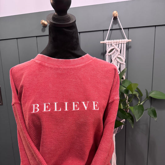 BELIEVE chicka-d Original Corded Crew