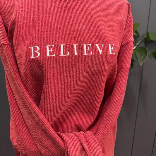 BELIEVE chicka-d Original Corded Crew