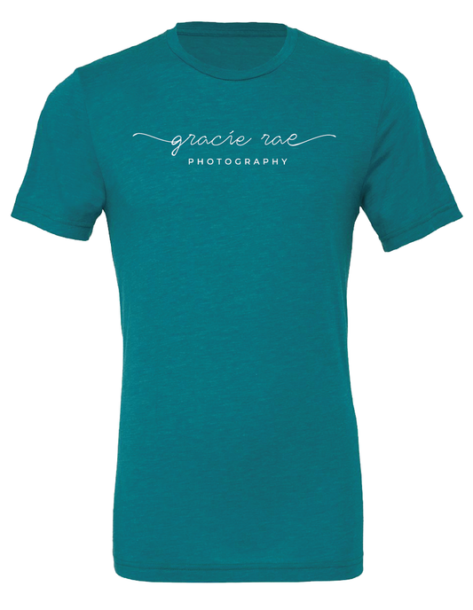 Gracie Rae Photography Logo on Bella Canvas Unisex Triblend T-Shirt in Teal