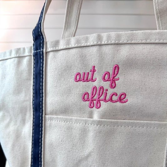 CUSTOM Embroidered Classic Canvas Tote Bag - Large