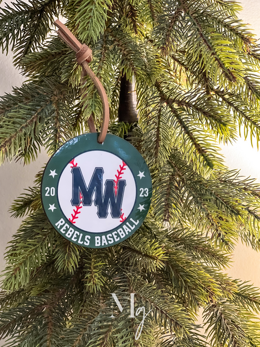 MIDWEST REBELS Baseball Ornament